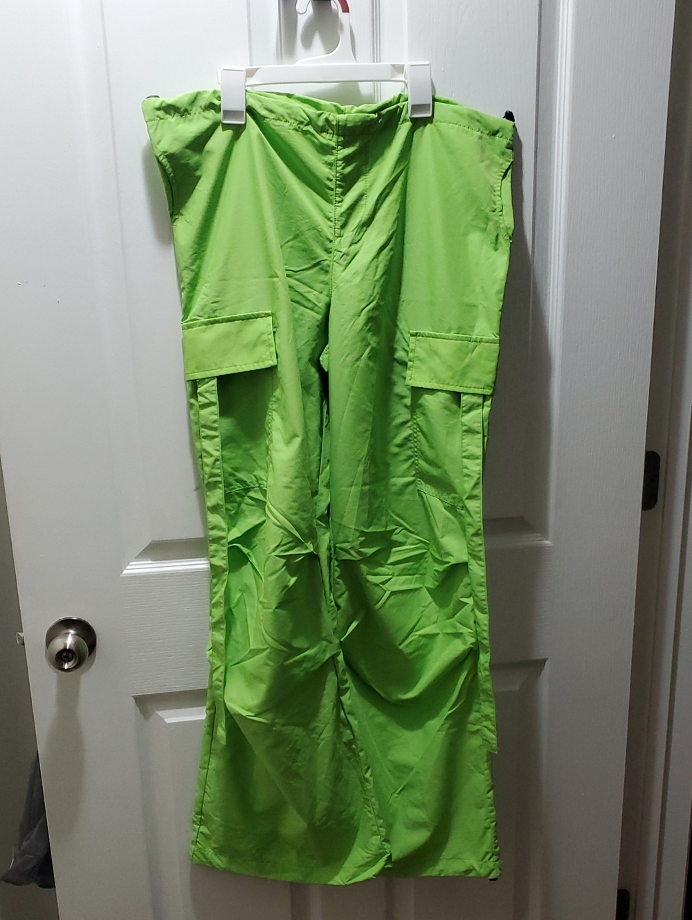 Lime Green Cargo/Parachute Pants